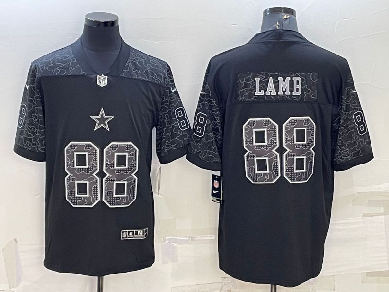 Men Dallas Cowboys #88 Lamb Black Reflector 2022 Nike Limited NFL Jersey